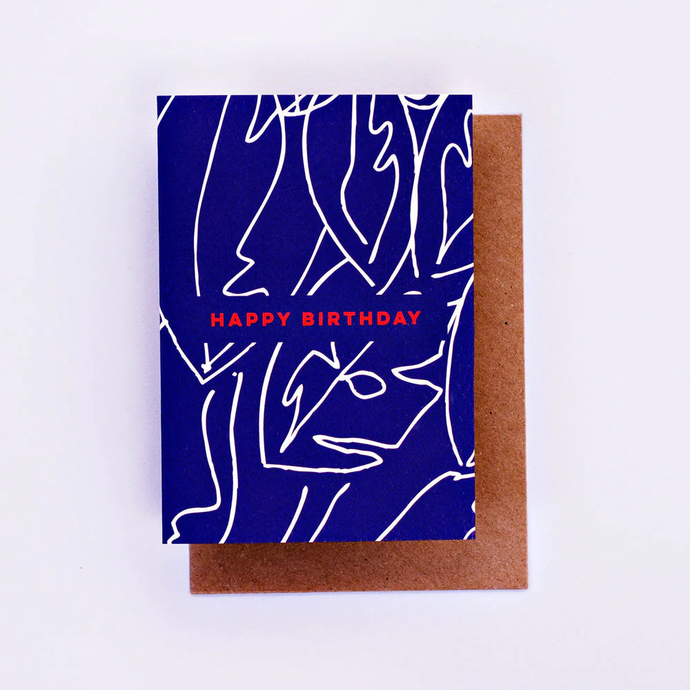 NAVY BOTANIC BIRTHDAY CARD