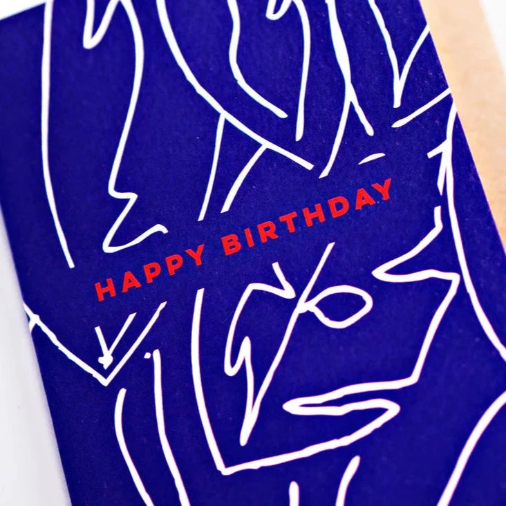 NAVY BOTANIC BIRTHDAY CARD