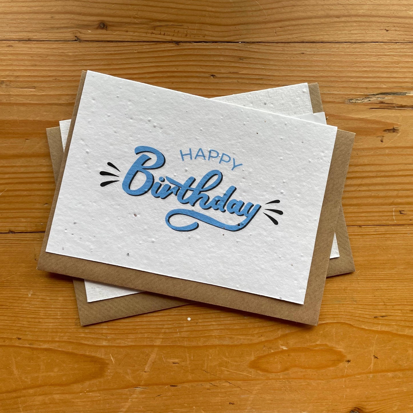 PLANTABLE 'HAPPY BIRTHDAY' BLUE CARD