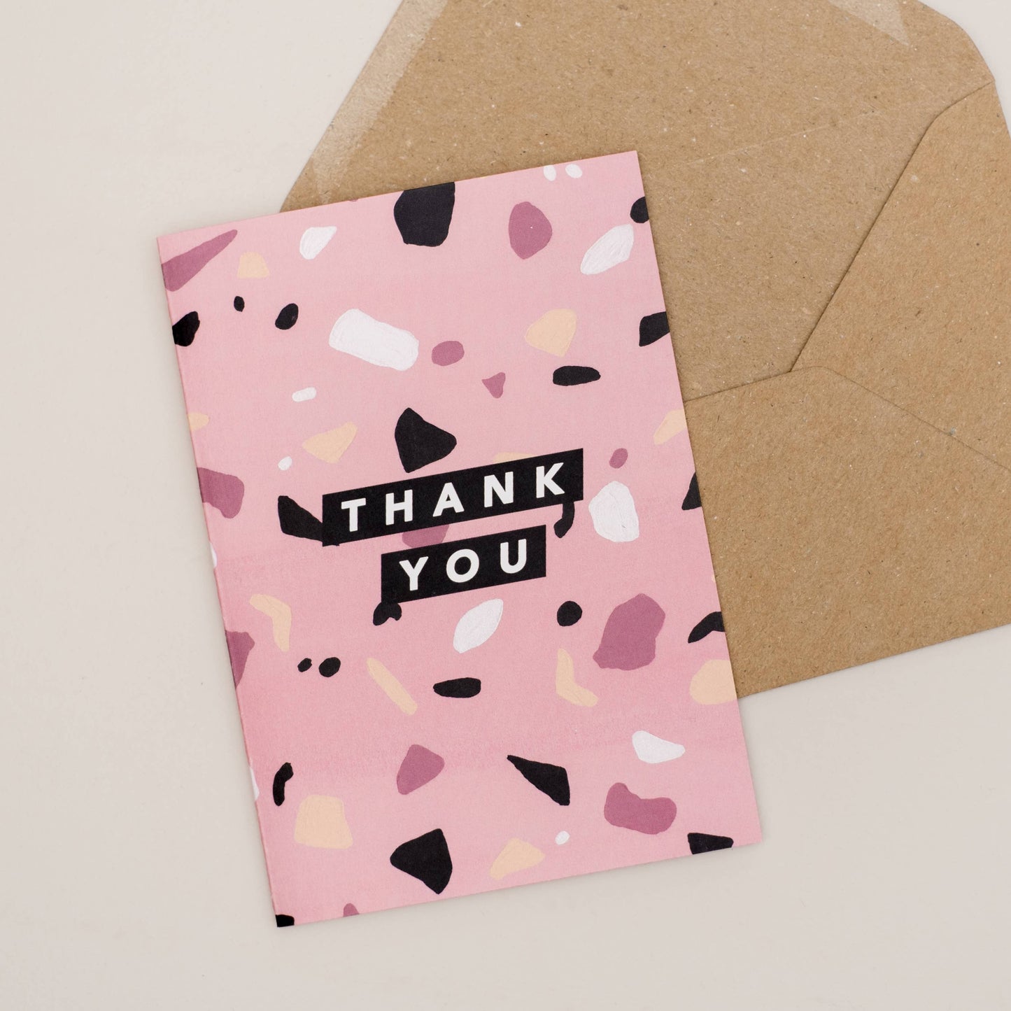 PINK TERRAZZO THANK YOU CARD