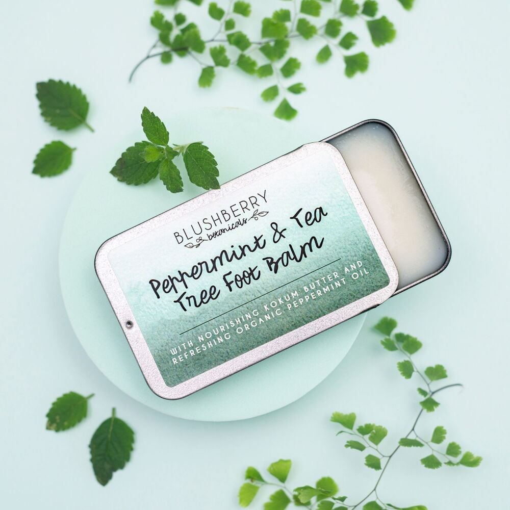Peppermint & Tea Tree natural foot balm in 45g aluminium tin
