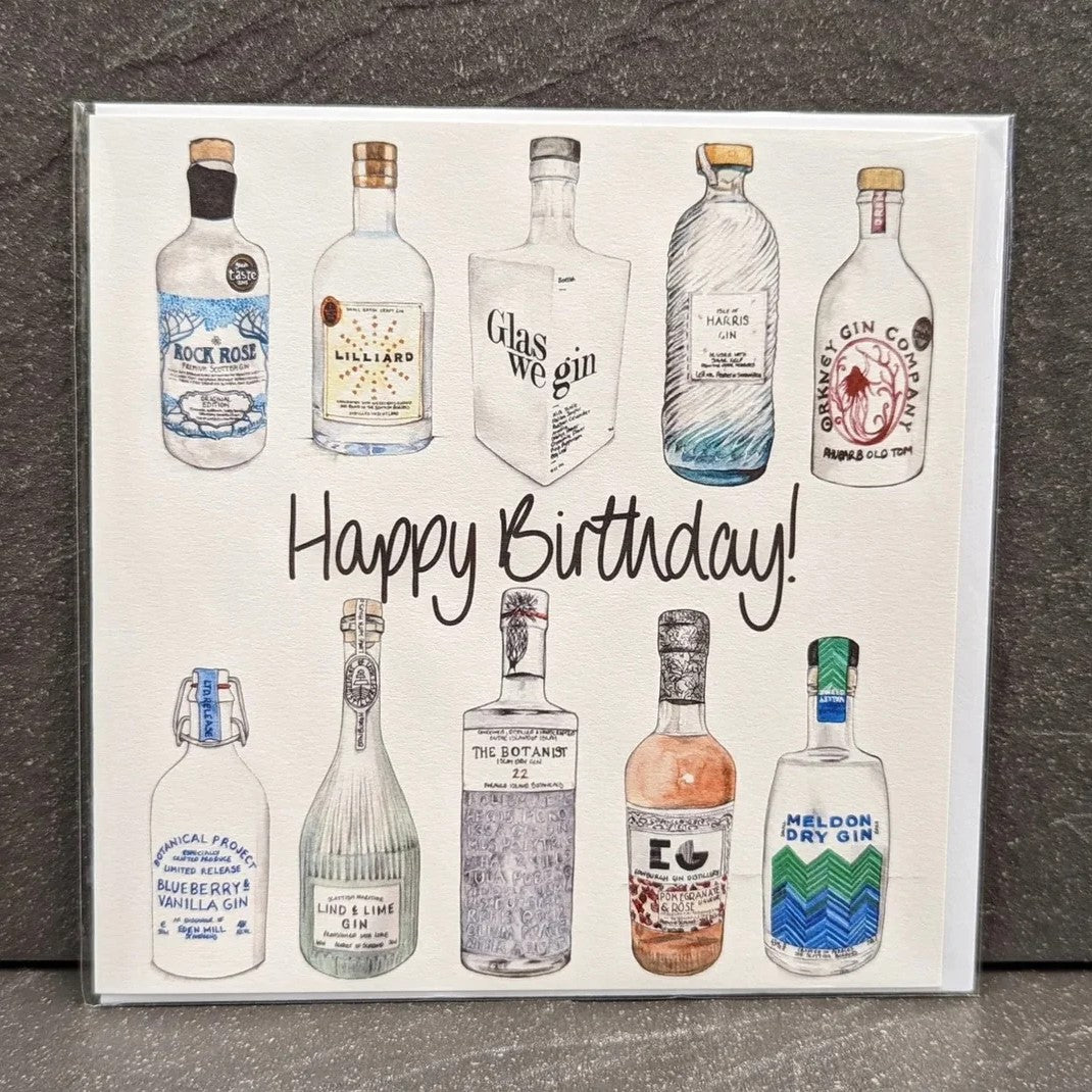 HAPPY BIRTHDAY - 10 SCOTTISH GINS CARD