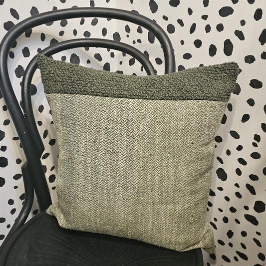 SAGE TWEED SQUARE CUSHION