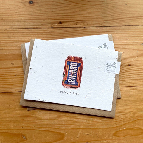 PLANTABLE 'FANCY A BRU' CARD
