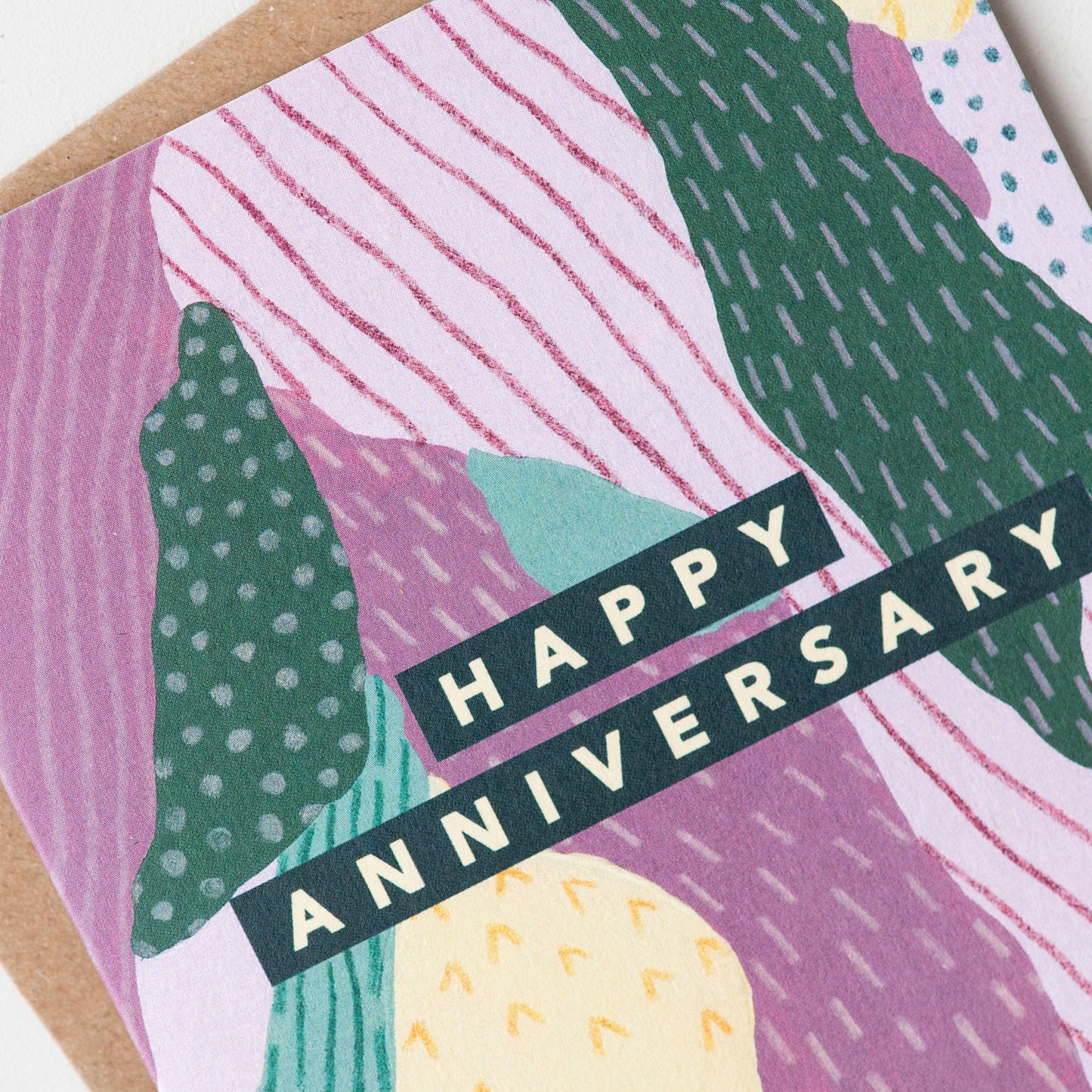 PURPLE ABSTRACT ANNIVERSARY CARD