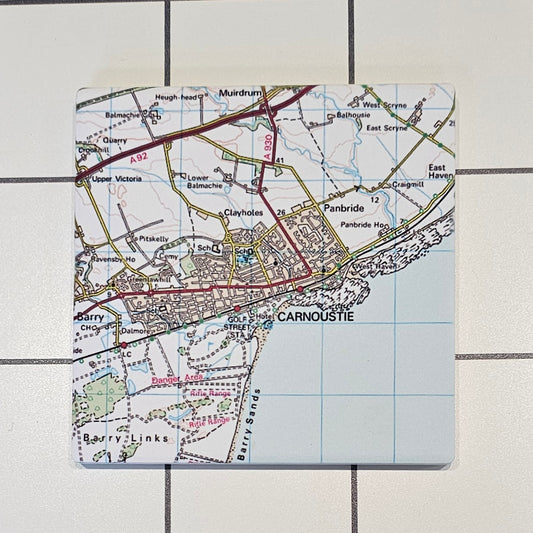 CARNOUSTIE MAP SQUARE COASTER