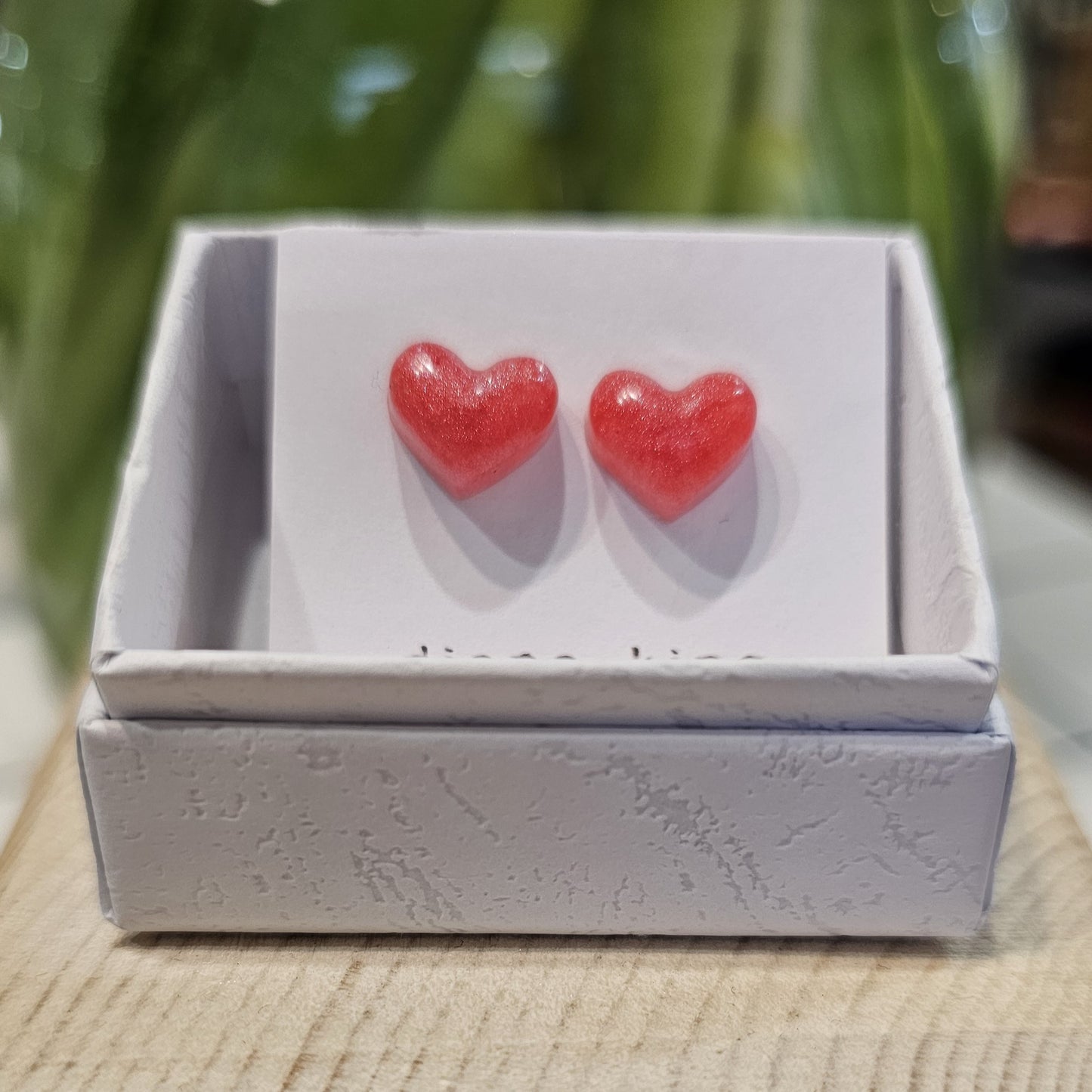 CANDY PINK PUFF HEART STUDS