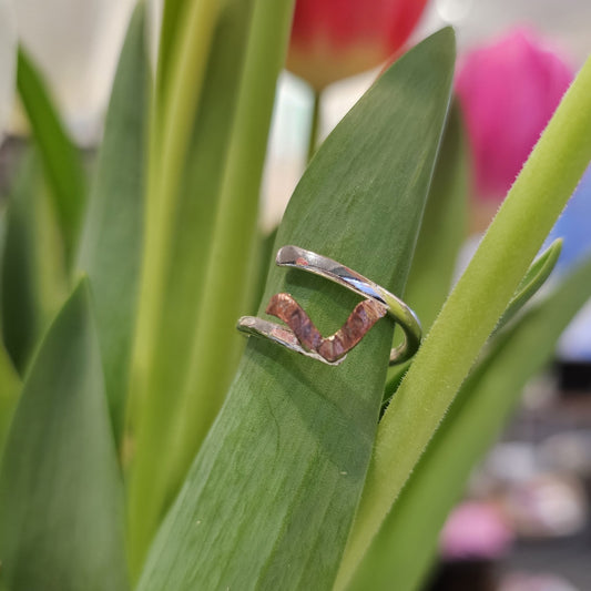 COPPER BIRD DOUBLE SPIRAL RING