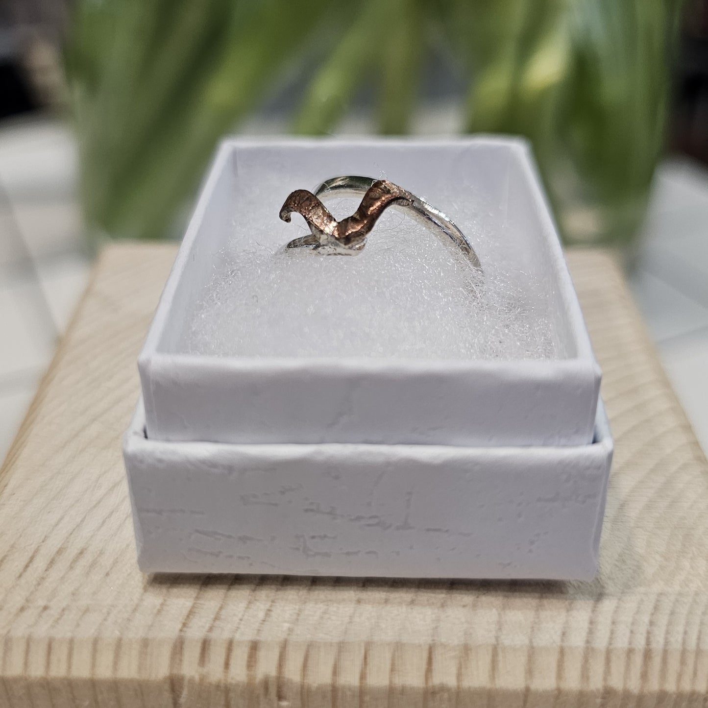 COPPER BIRD DOUBLE SPIRAL RING