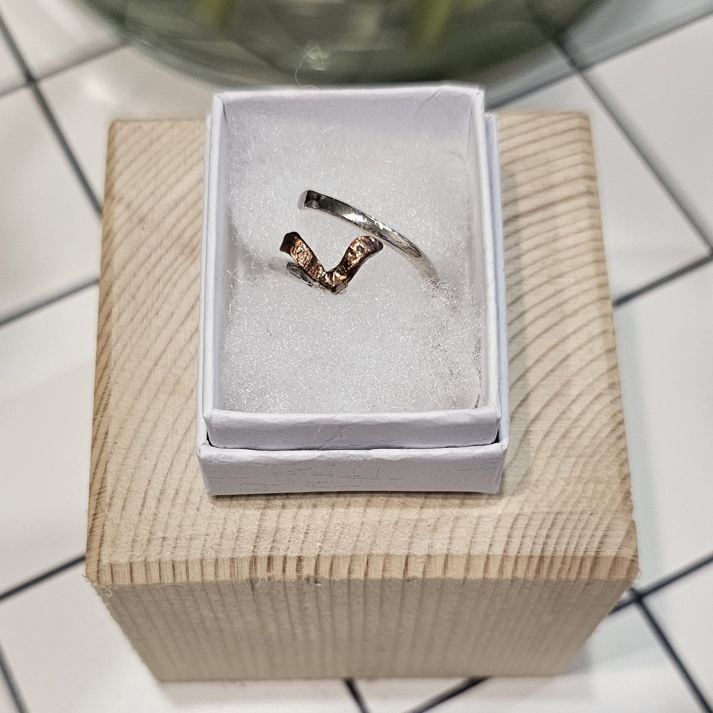 COPPER BIRD DOUBLE SPIRAL RING