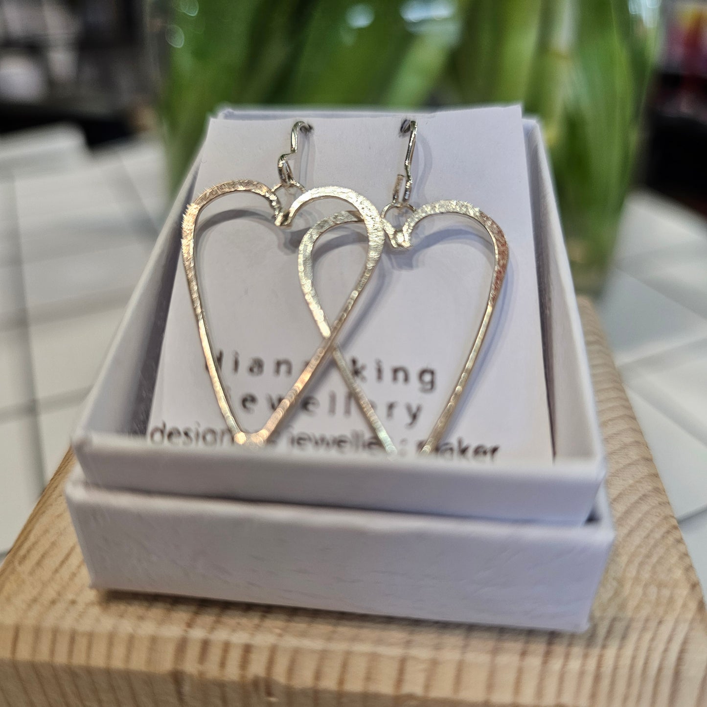 LARGE DANGLE HEART EARRINGS