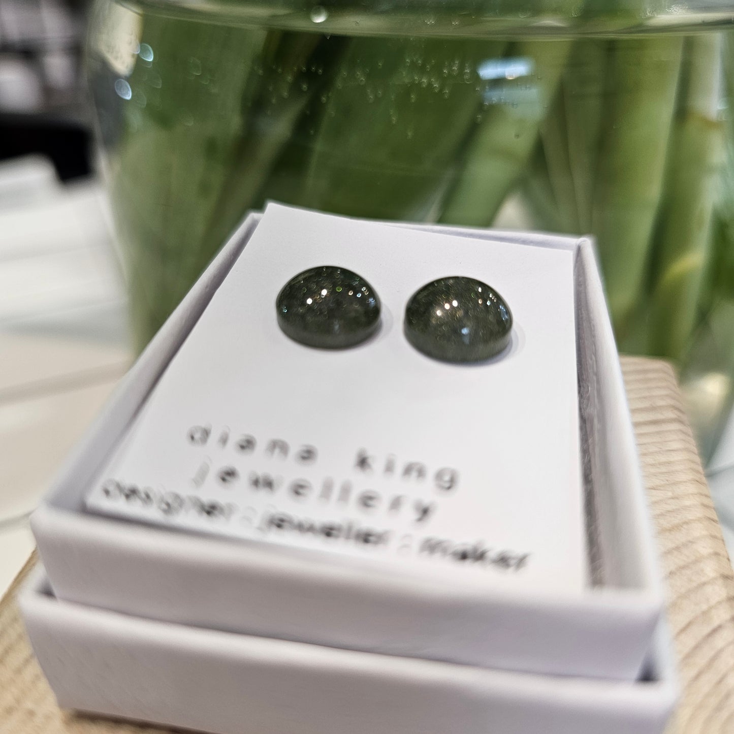 DARK GREEN DOME STUDS