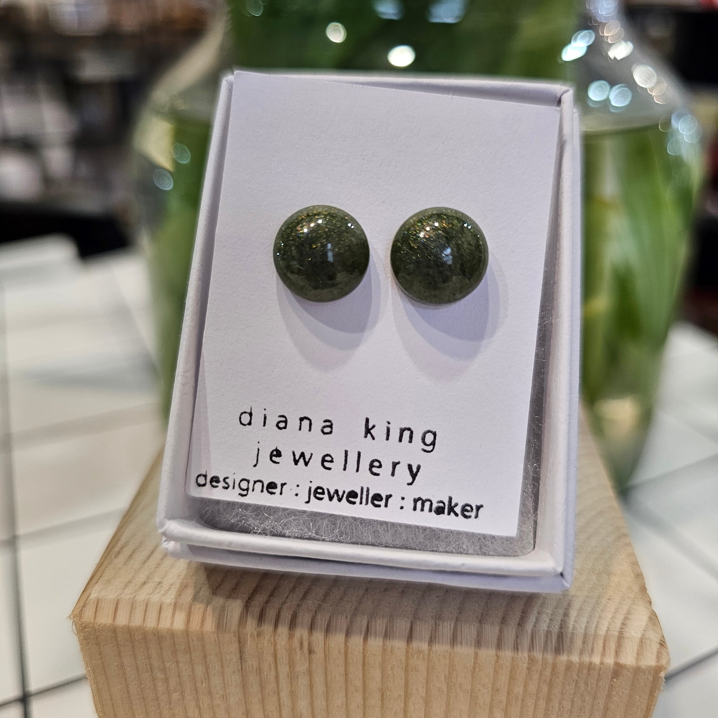 DARK GREEN DOME STUDS