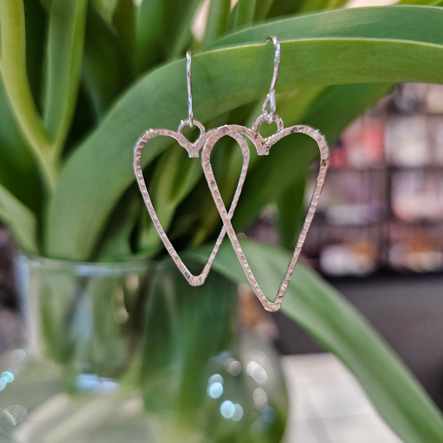 LARGE DANGLE HEART EARRINGS