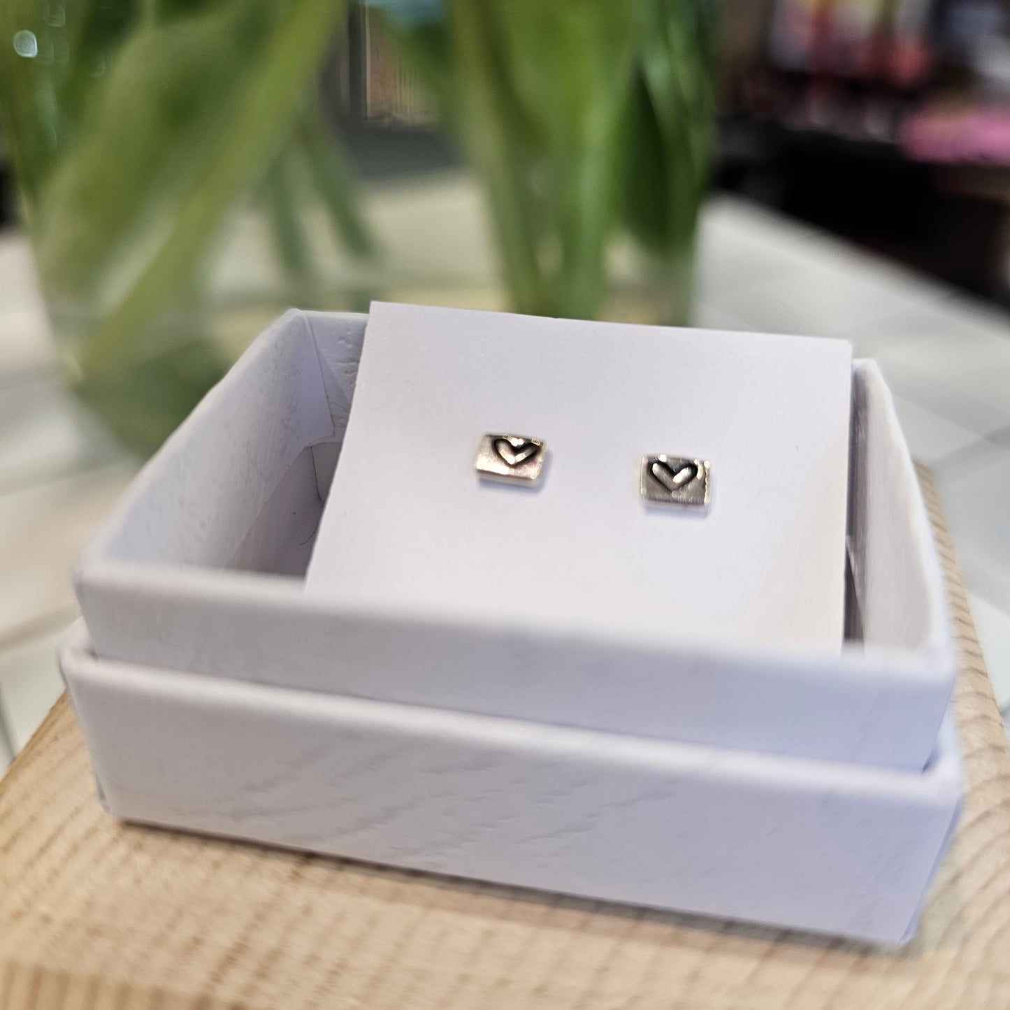 RECTANGLE HEART STAMP STUDS