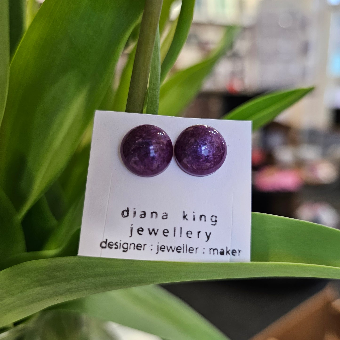 PURPLE PUFF DOME STUDS