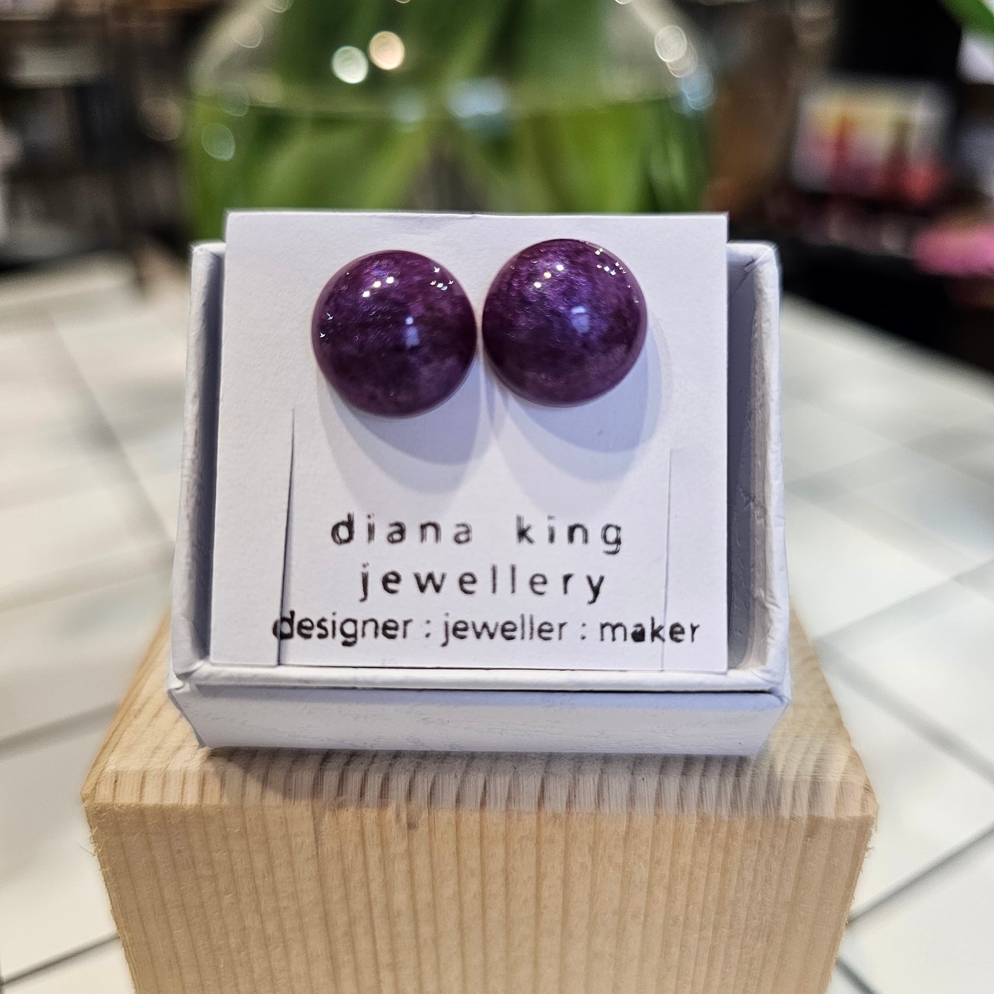 PURPLE PUFF DOME STUDS