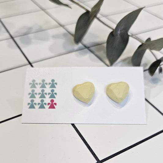 ZERO WASTE GEOMETRIC HEART STUDS