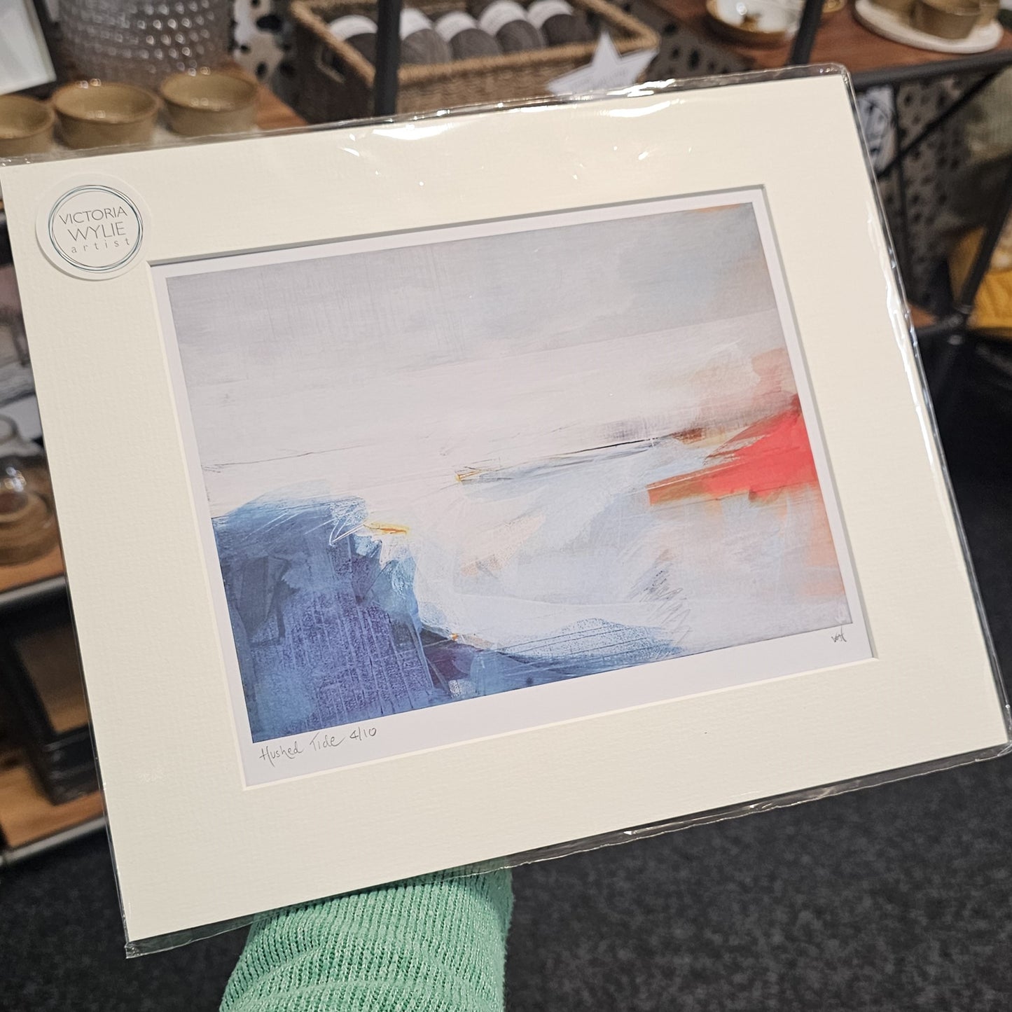 Limited edition landscape print of Lunan Bay sunrise with soft white mount, inspired by the Scottish east coast