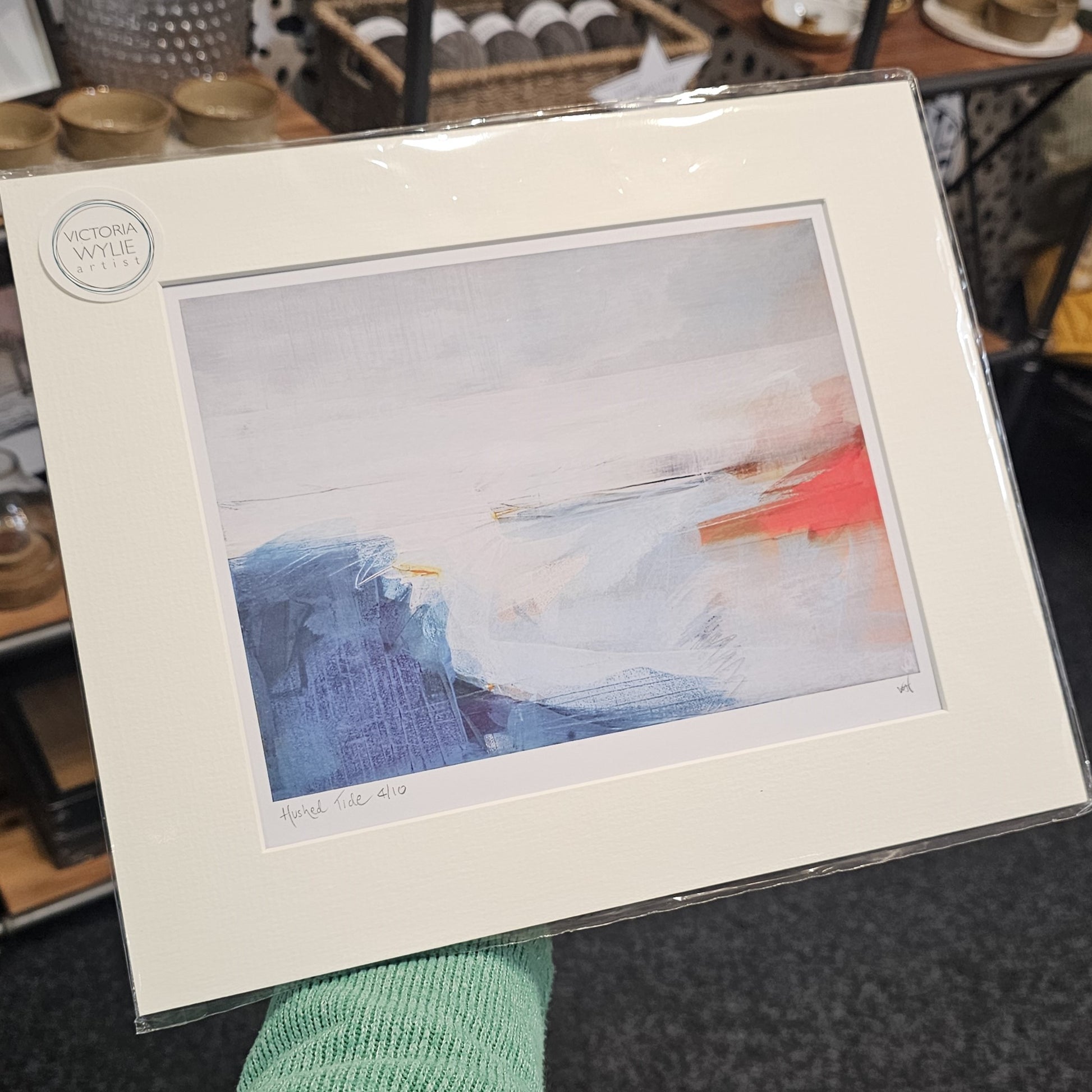 Limited edition landscape print of Lunan Bay sunrise with soft white mount, inspired by the Scottish east coast