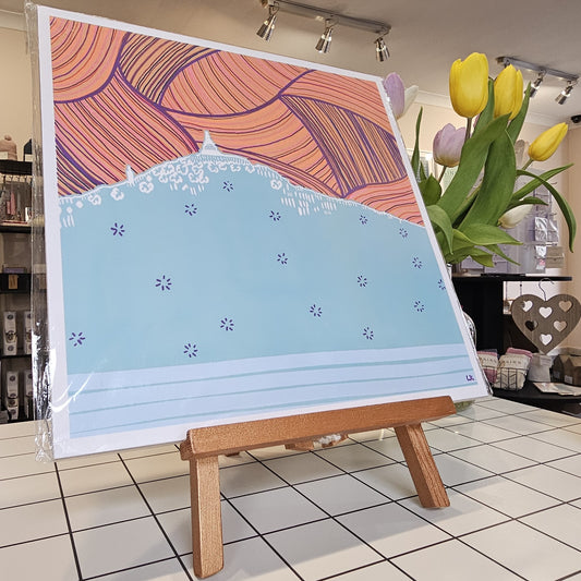 HAZY SKYLINE WITH FIELDS OF PATTERN SKY