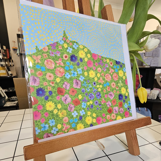 Illustrated square greetings card of Law of Nature, Dundee by Louise Kirby