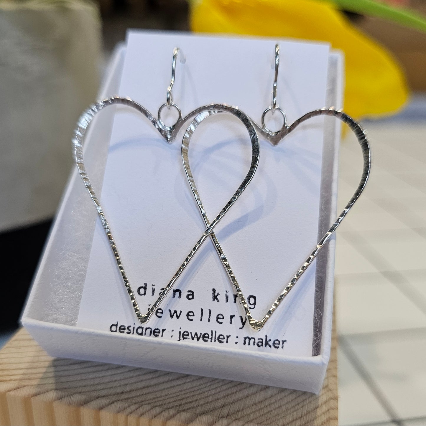 EXTRA LONG DANGLE HEART EARRINGS