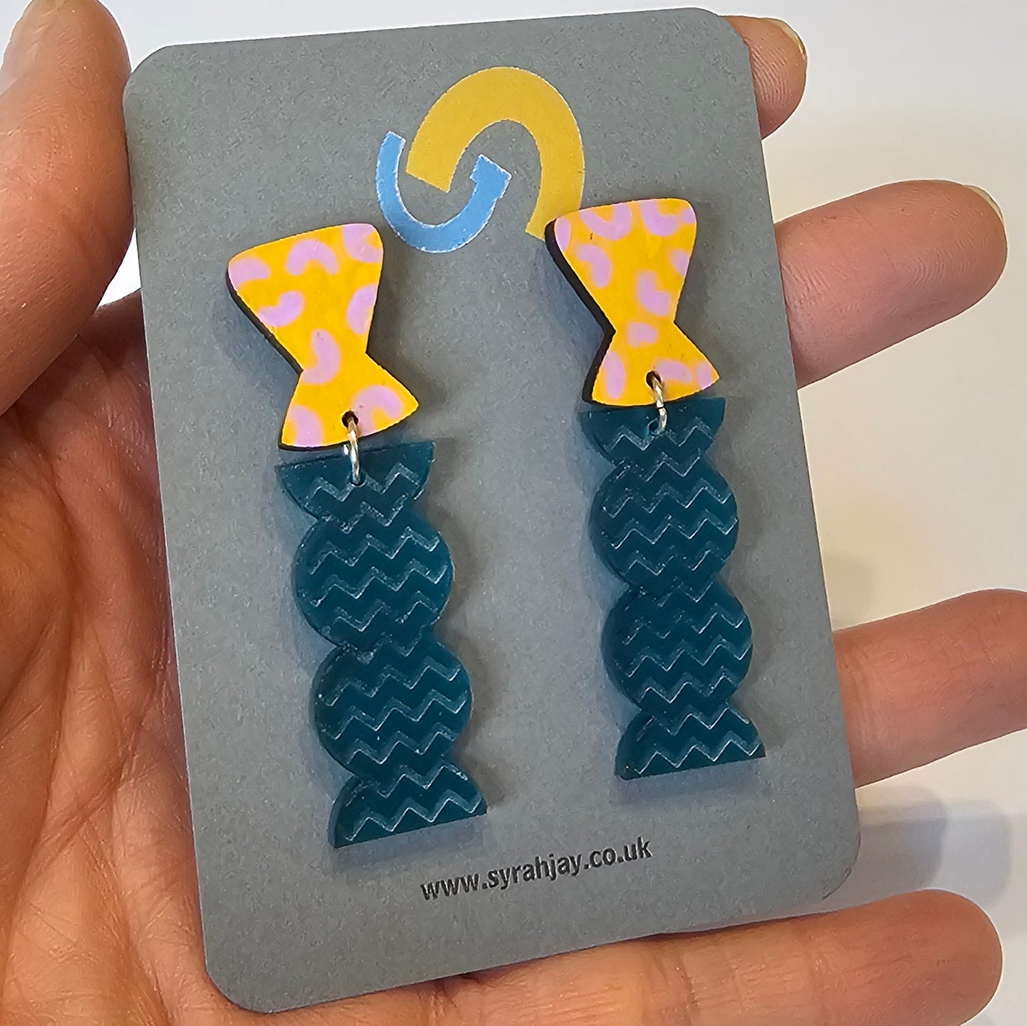 GEO BLOK BUMBY + ZIG ZIG DANGLE EARRINGS