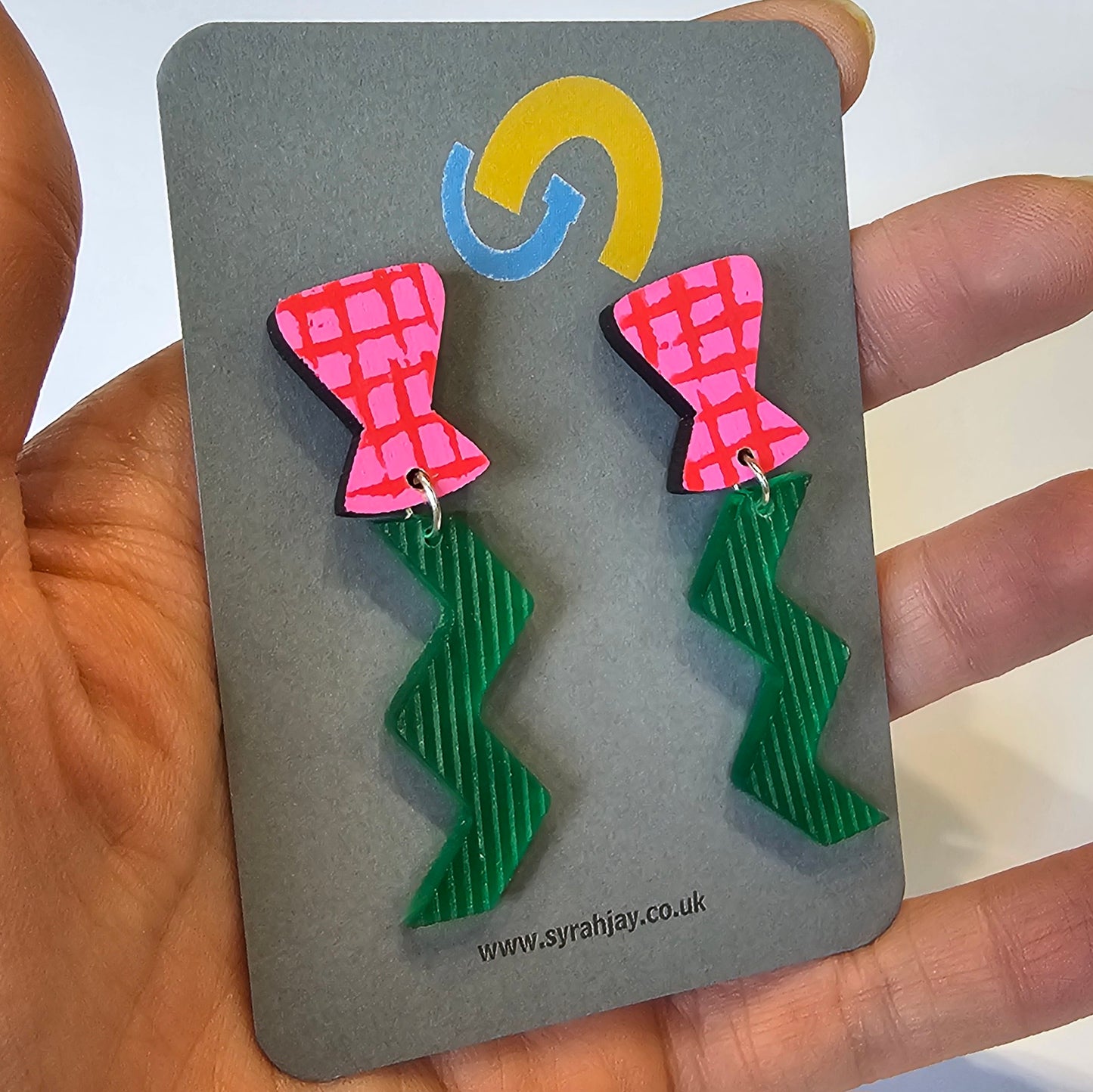 GEO BLOK BUMBY + ZIG ZIG DANGLE EARRINGS