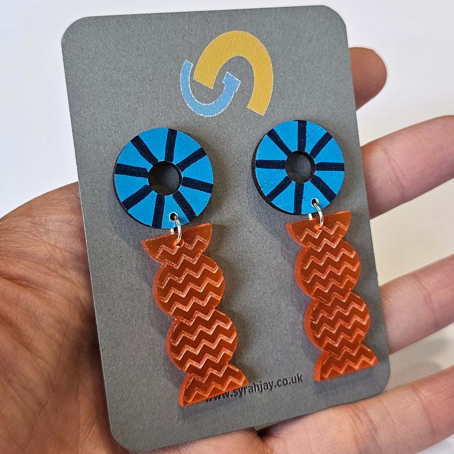 GEO BLOK BUMBY + ZIG ZIG DANGLE EARRINGS