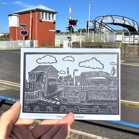 POSTCARD - CARNOUSTIE TRAIN STATION