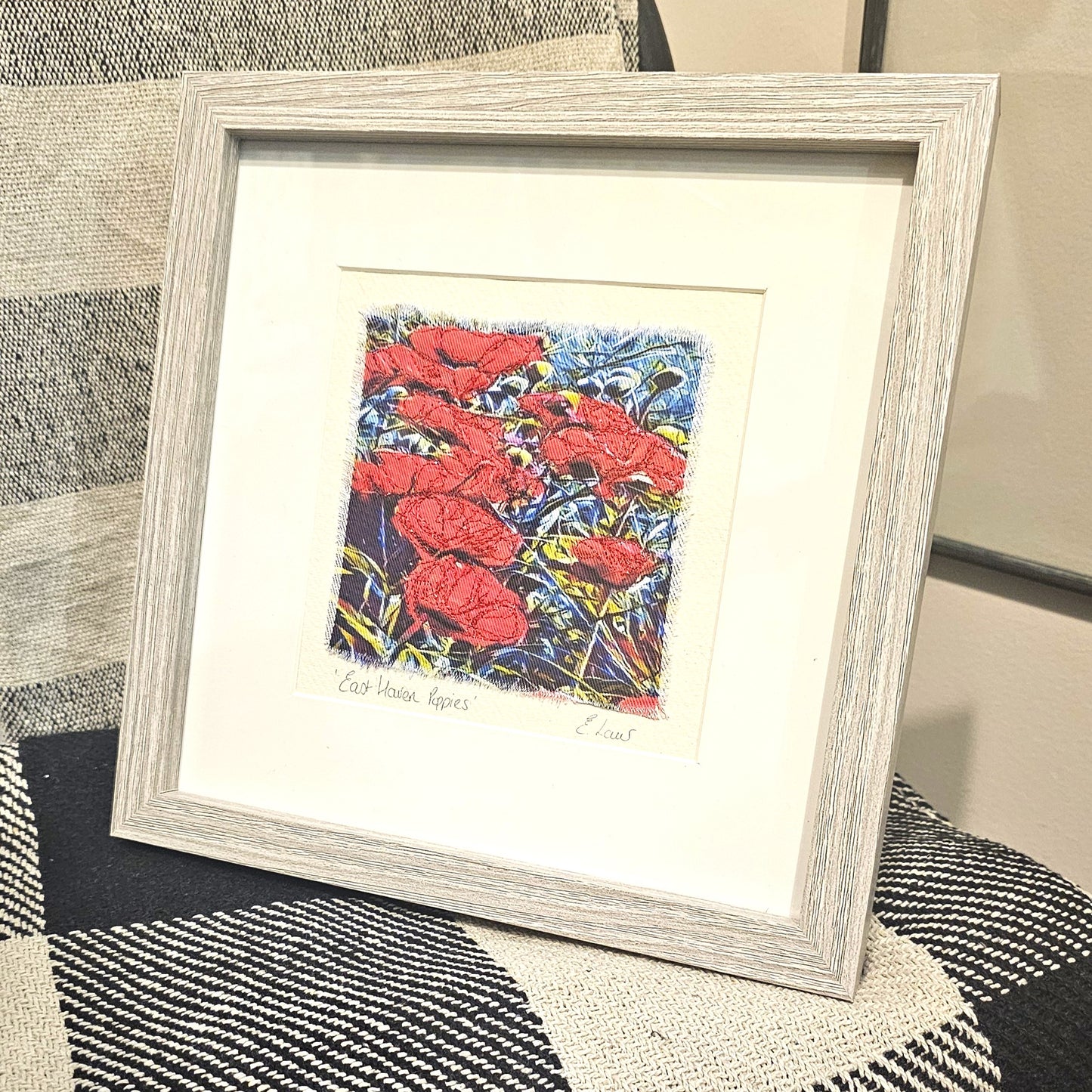 EAST HAVEN POPPIES FRAMED TEXTILES