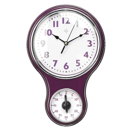 PURPLE WALL CLOCK WITH TIMER