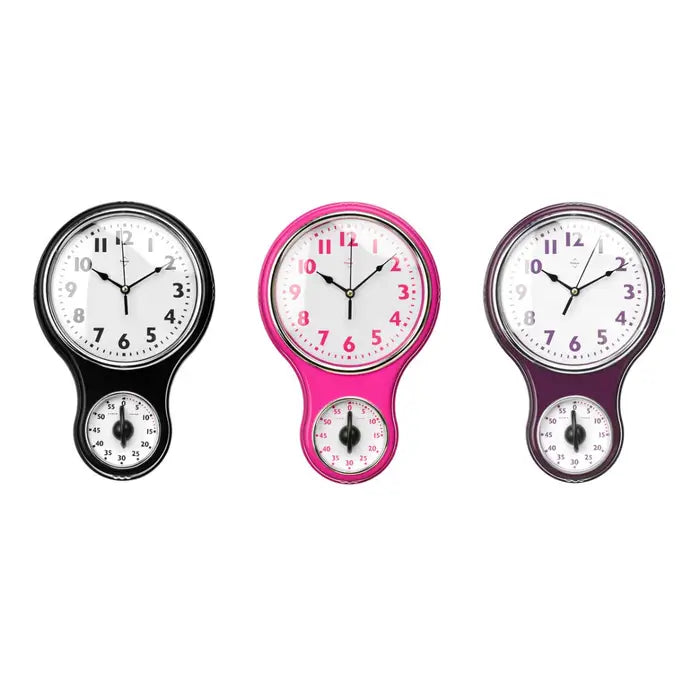 PURPLE WALL CLOCK WITH TIMER