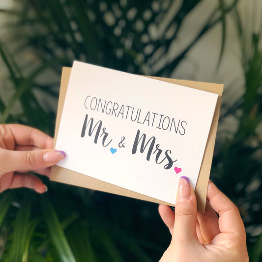 CONGRATULATIONS MR AND MRS WEDDING CARD