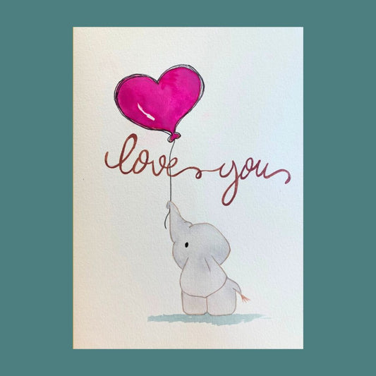 ELEPHANT LOVE YOU CARD