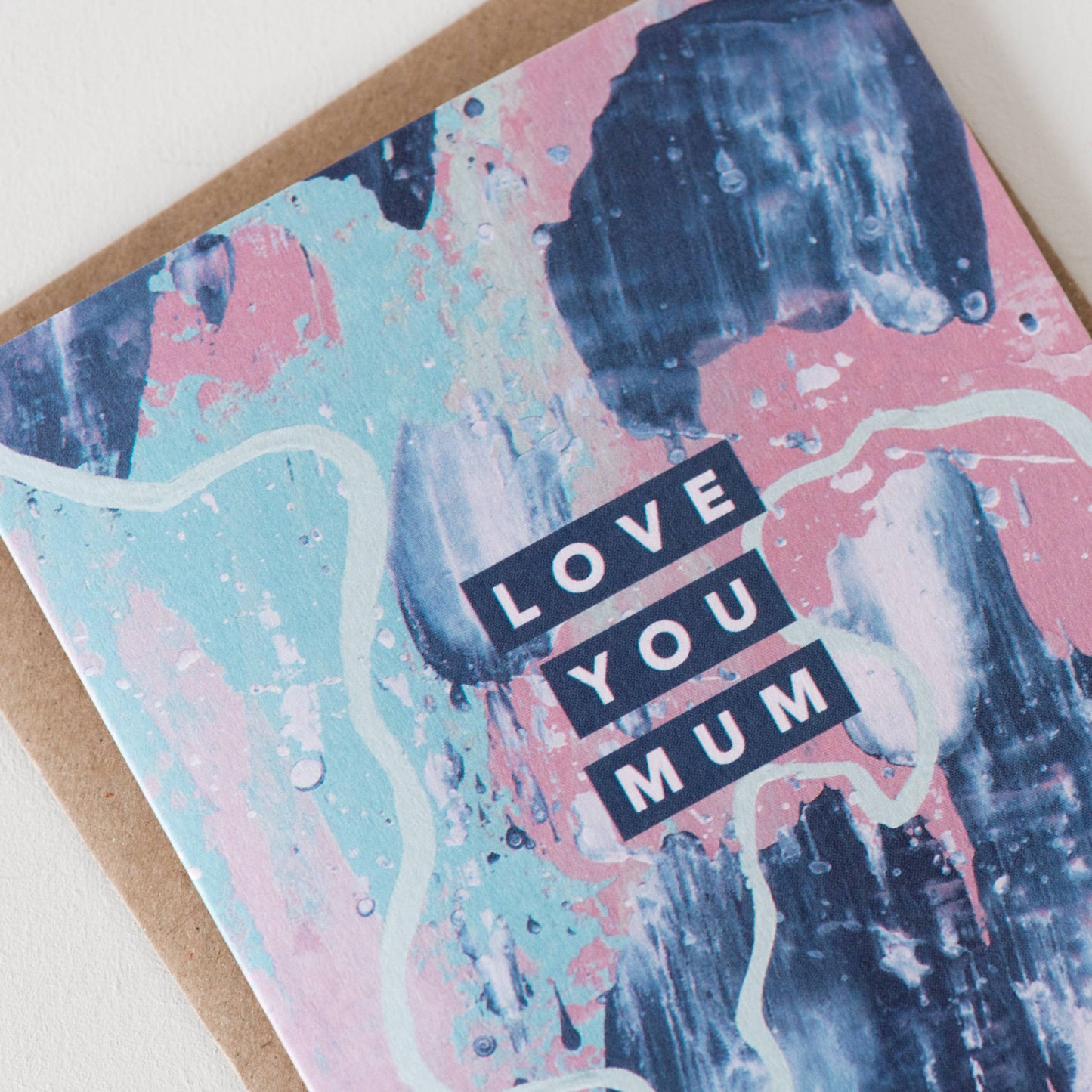 PINK NAVY LOVE YOU MUM CARD