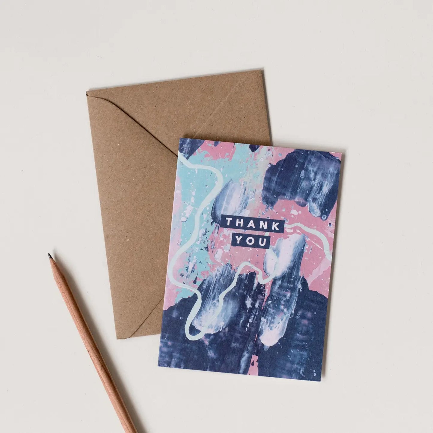 PINK NAVY THANK YOU CARD