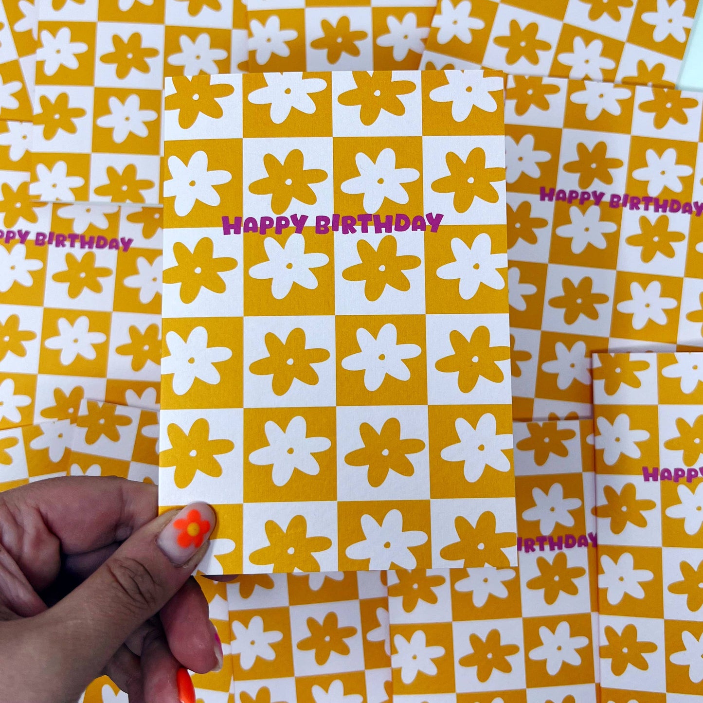 HAPPY BIRTHDAY YELLOW FLOWER CARD