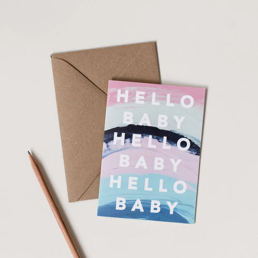 RAINBOW HELLO BABY CARD