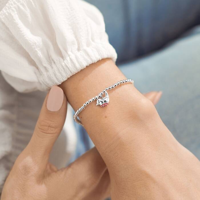 A LITTLE 'ROBINS APPEAR WHEN LOVED ONES ARE NEAR' SILVER BRACELET