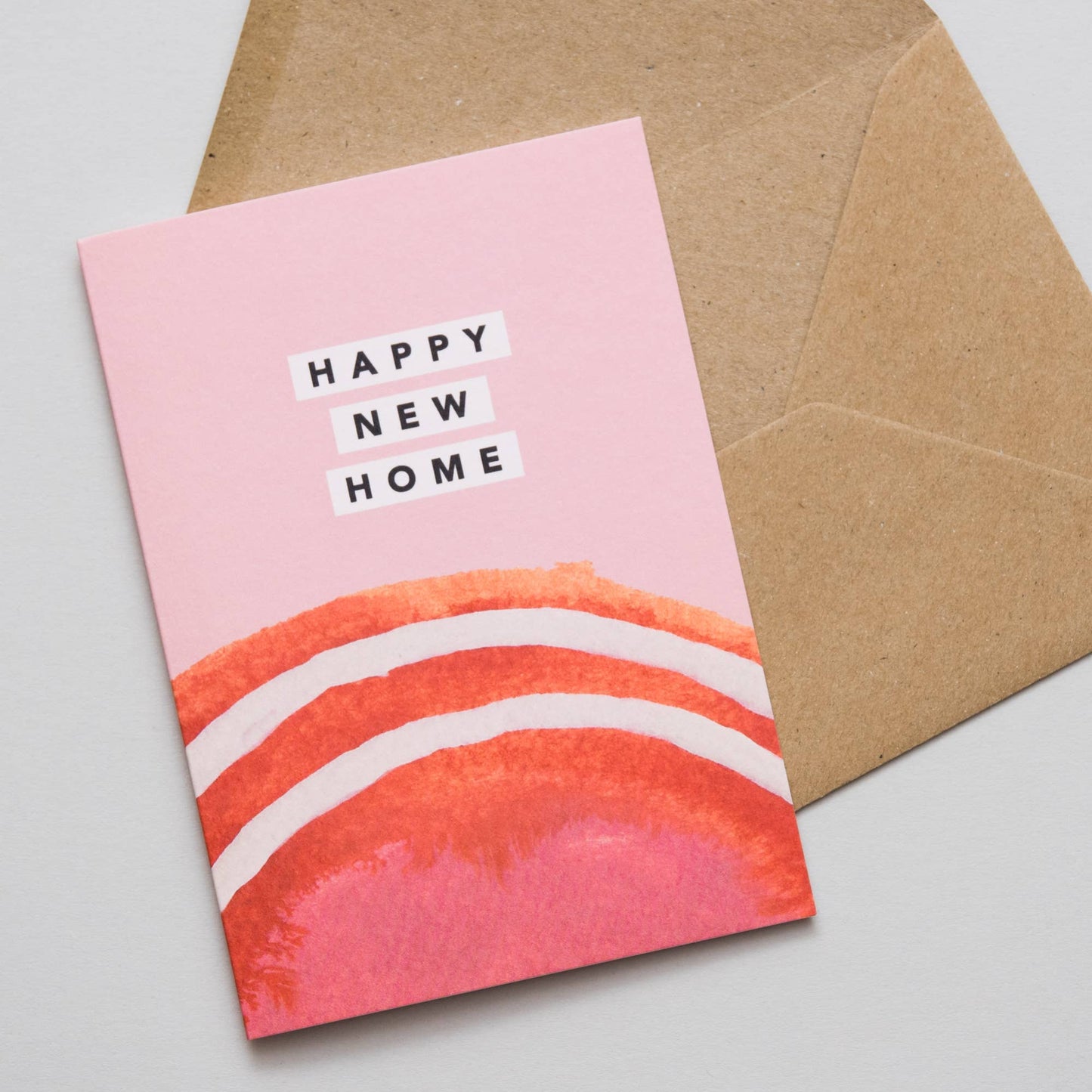 HAPPY NEW HOME PINK RAINBOW CARD