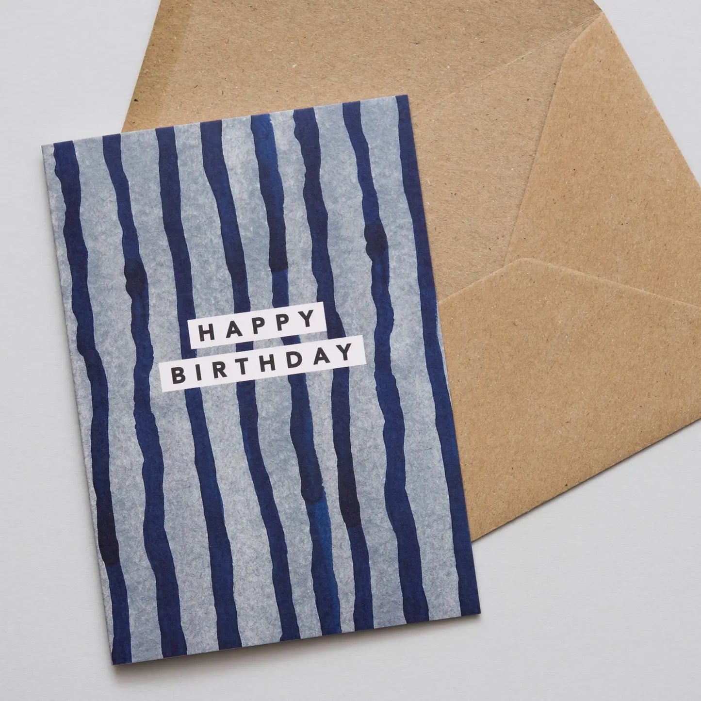 BLUE LINES BIRTHDAY CARD
