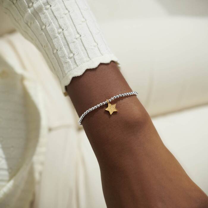 A LITTLE 'SHINE BRIGHT ON YOUR BIRTHDAY' SILVER BRACELET