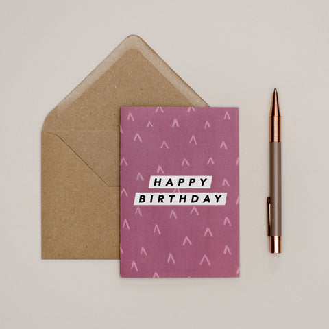 PINK PATTERN ARROWS BIRTHDAY CARD