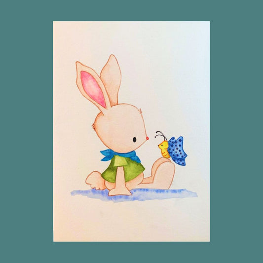 BUNNY + BUTTERFLY CARD