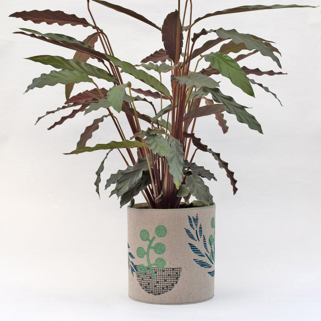 PLANT POT COVER - Blue/Mint