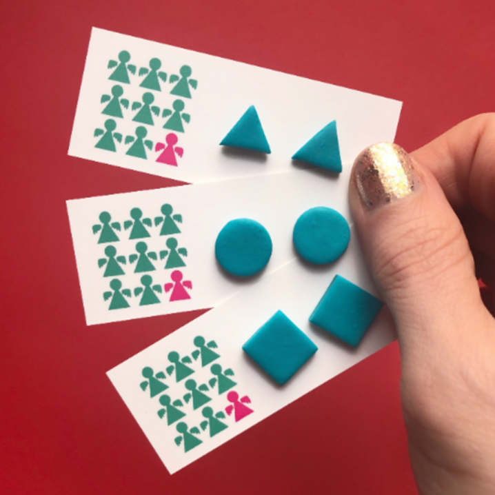 TURQUOISE TRIANGLE STUDS