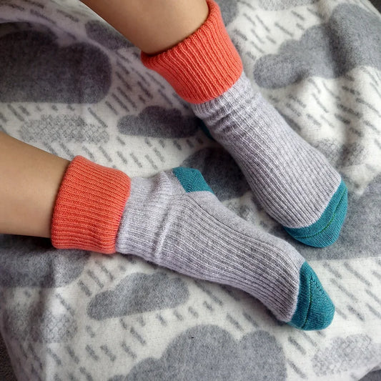 LAMBSWOOL LOUNGE SOCKS - PEARL GREY