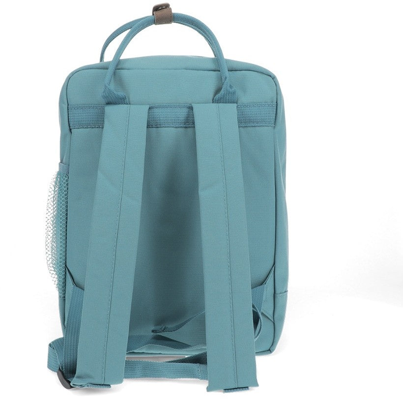 Stylish daily rucksacks with roomy main compartment and double zip, available in Red, Pink, or Blue.